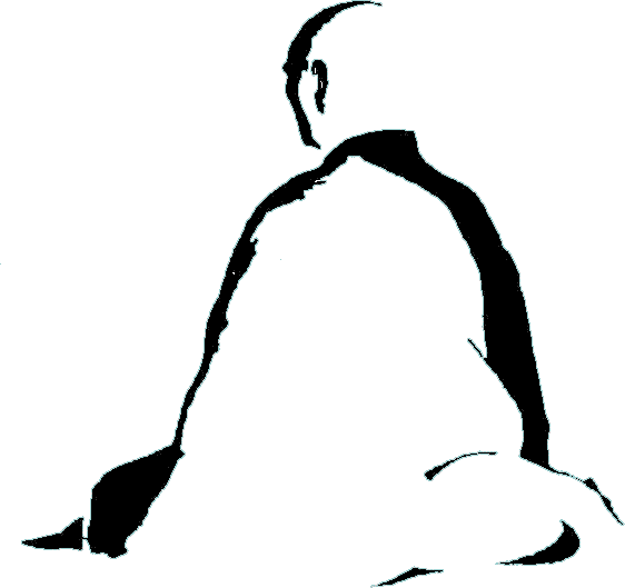 Silhouette d’un moine zen